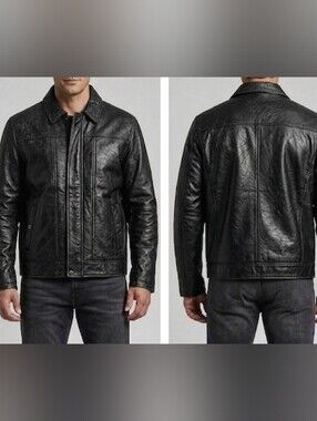 Roundtree and Yorke Casual Jacket (Imitation Lambskin Texture) Size XL